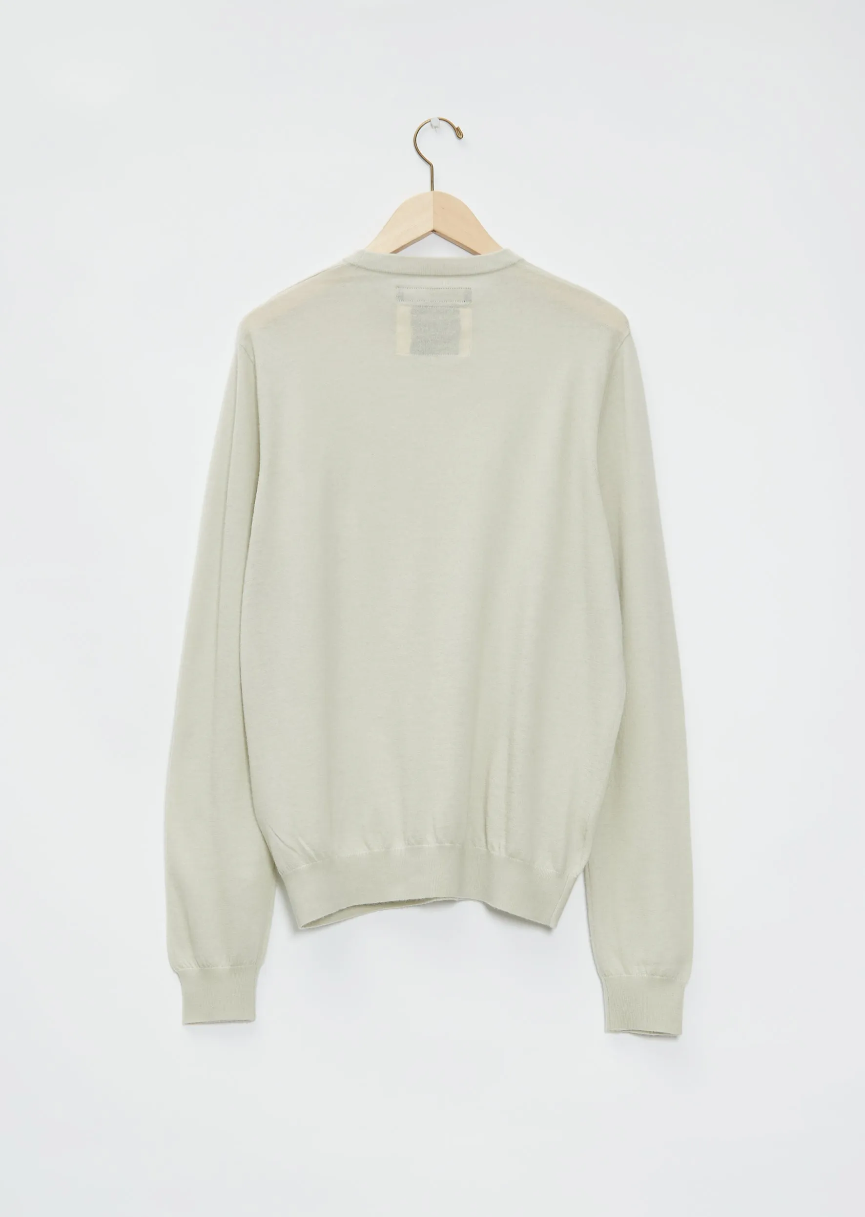 Boyfriend R-Neck Cashmere Sweater — Silver Green