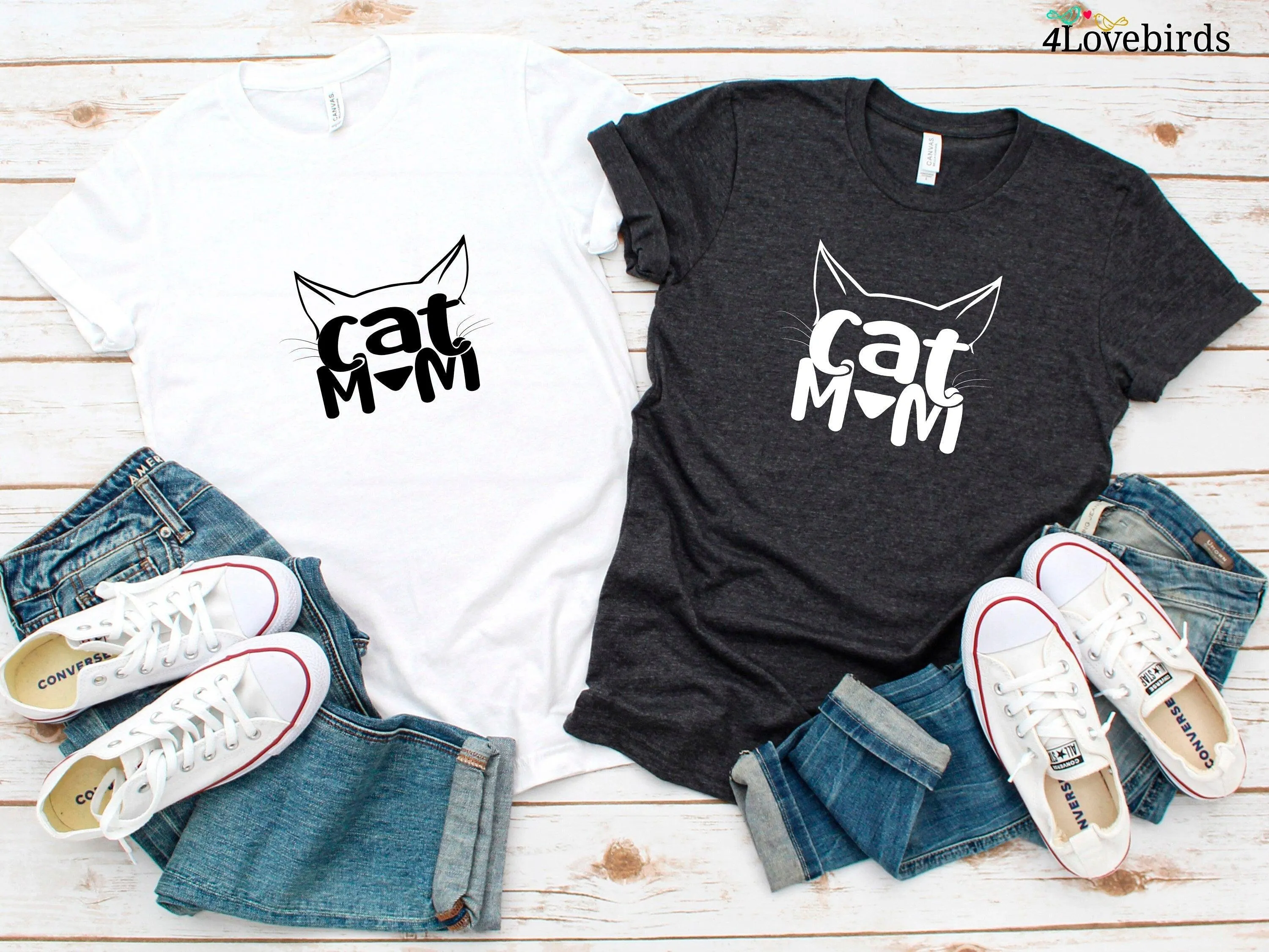 Cat Mom Hoodie, Gift to Mom, Pet Lover Sweatshirt, Cat Longsleeve, Cat Mama T-Shirt, Cat Lover Gift
