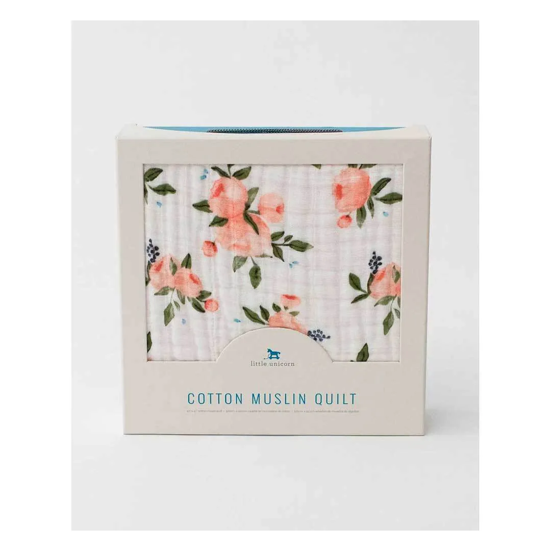 Cotton Muslin Quilt – Watercolour Roses