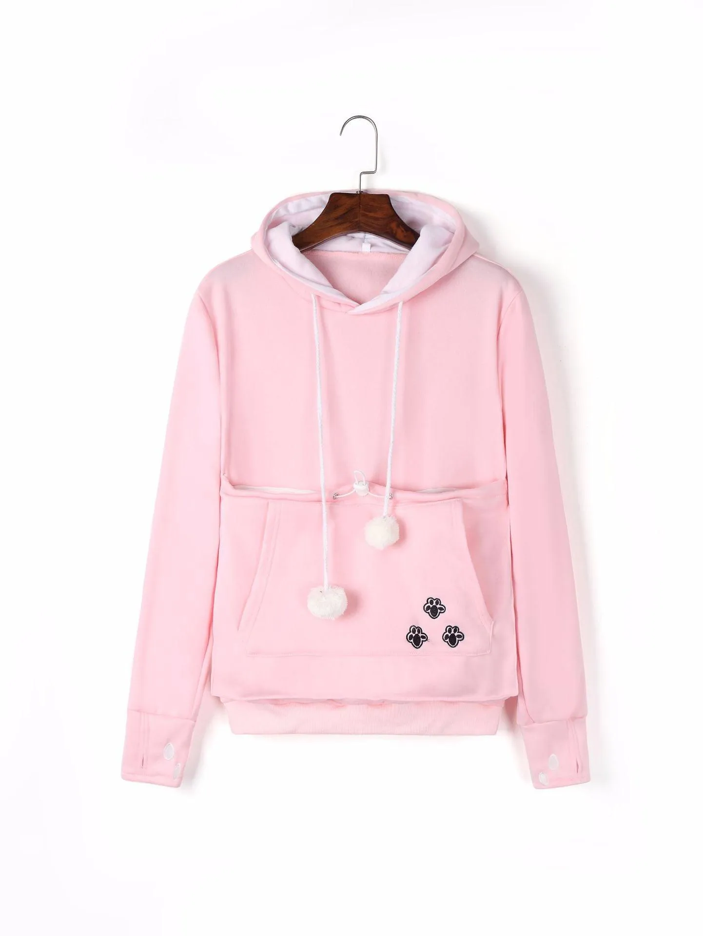 Cute Hoodies Pullover Sweatshirts With Pet Pocket For Cat Clothes Winter Women