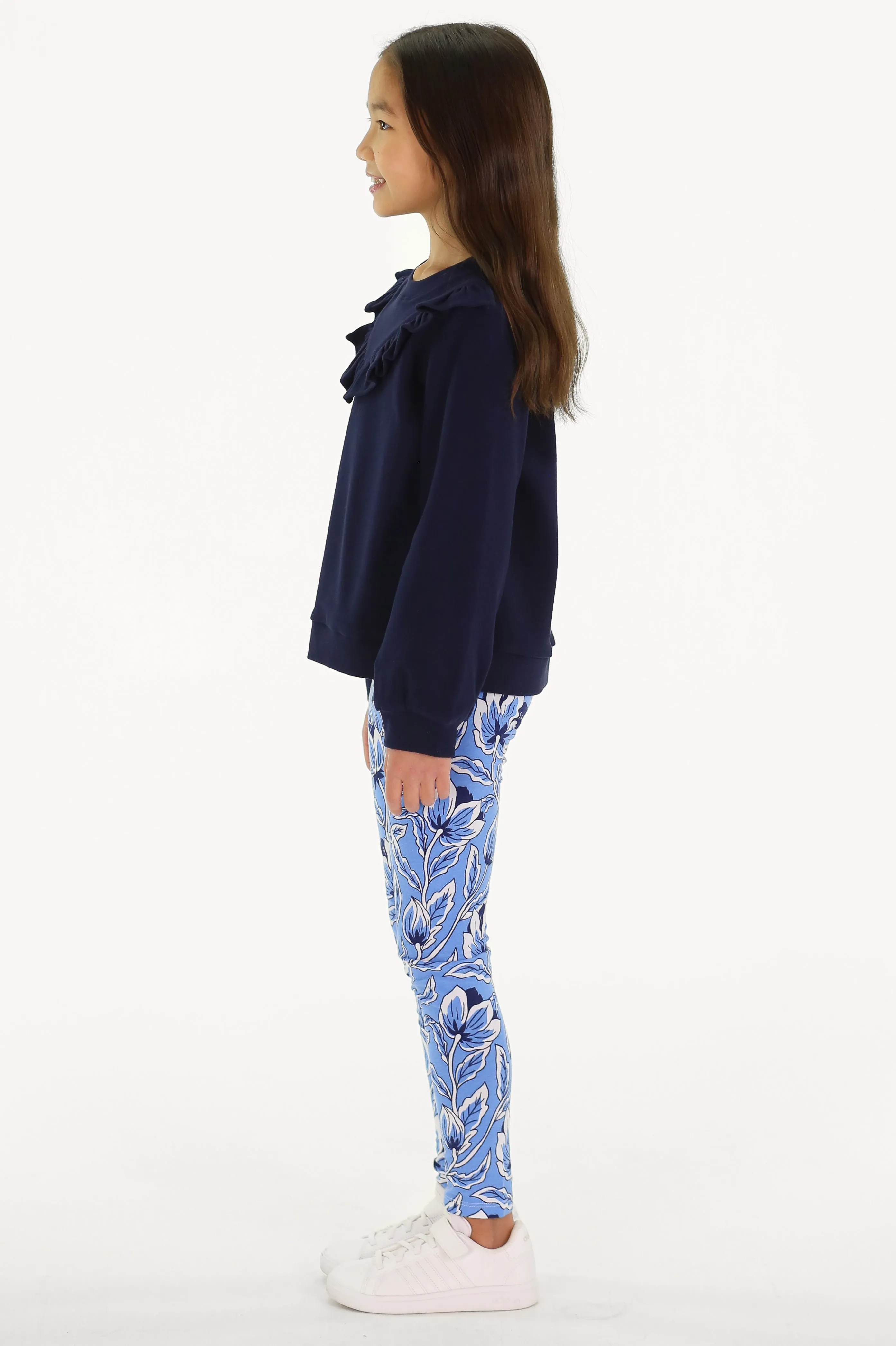 Girls Lolly Legging in Blue Blossom