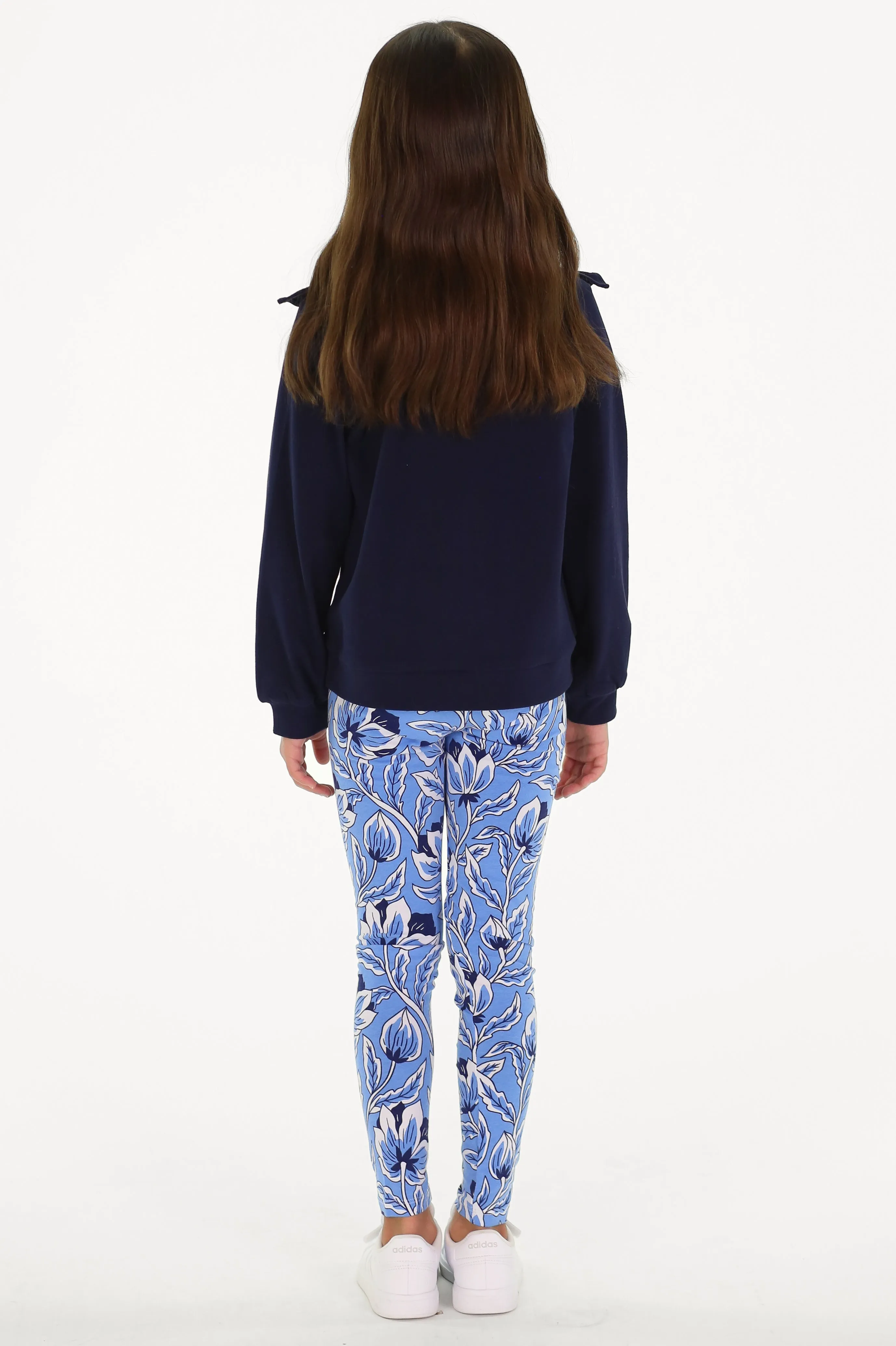 Girls Lolly Legging in Blue Blossom