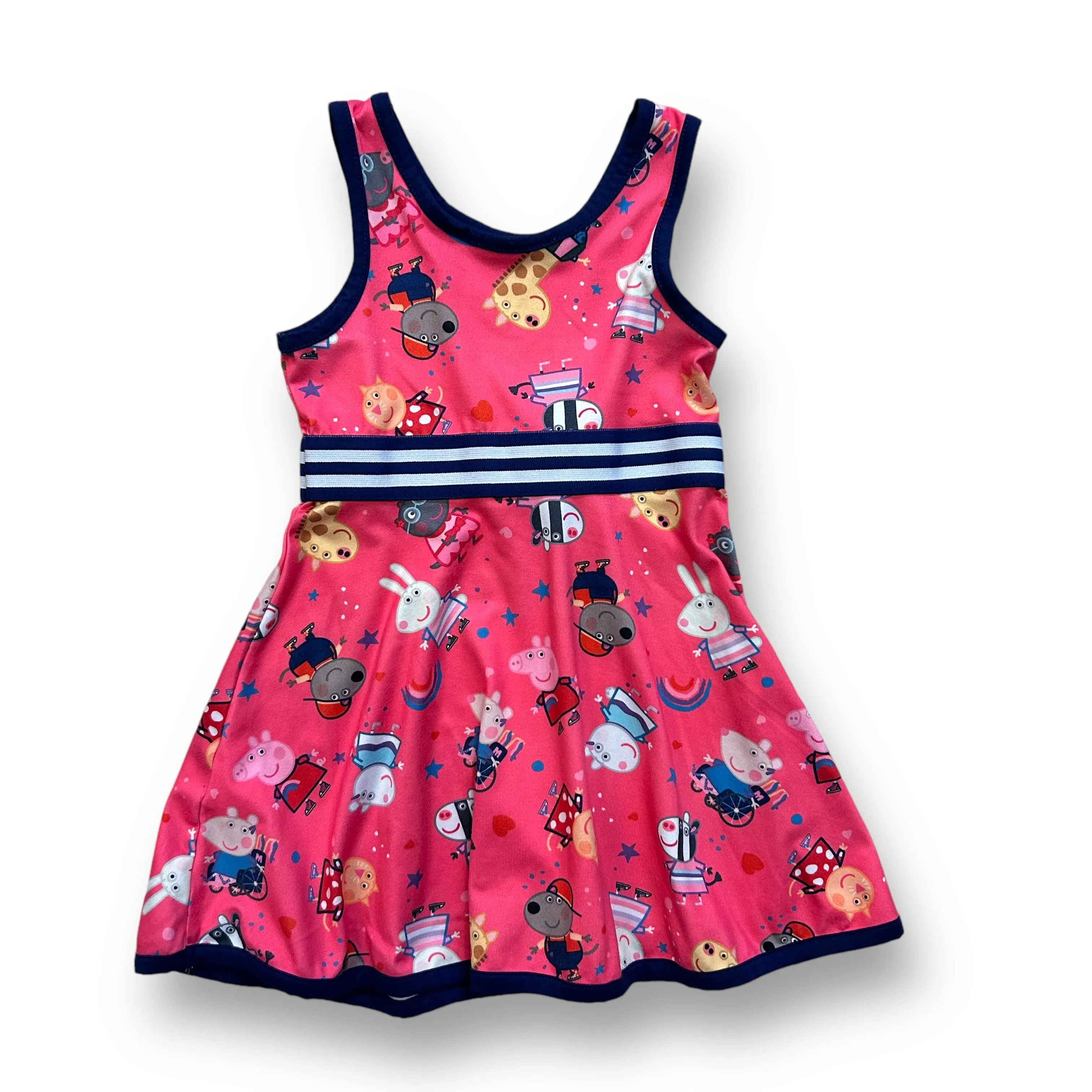Girls Peppa Pig Size 3T Pink & Blue Sleeveless Soft Character Dress