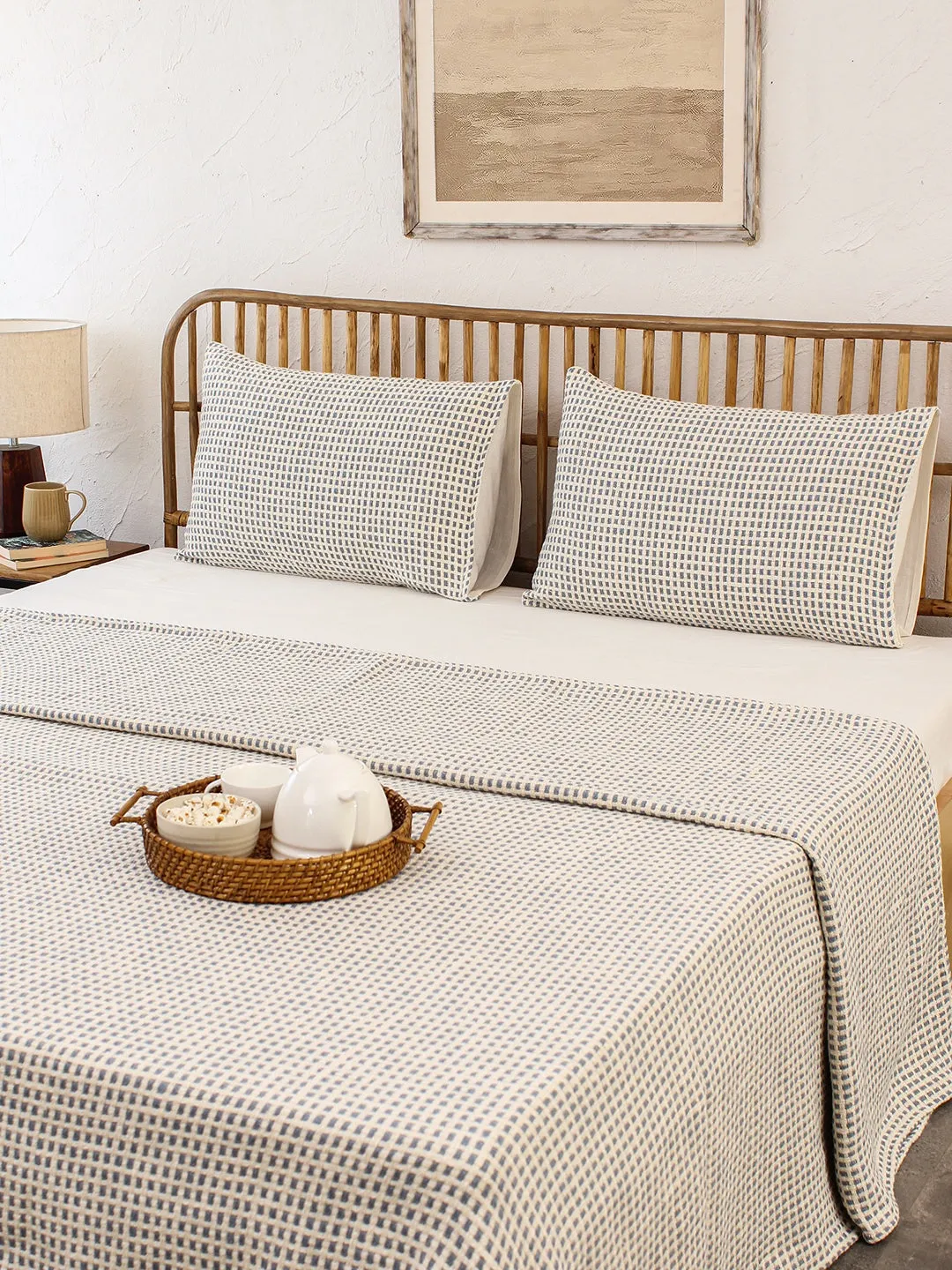 Girnar Double Bedcover (Dark Blue)