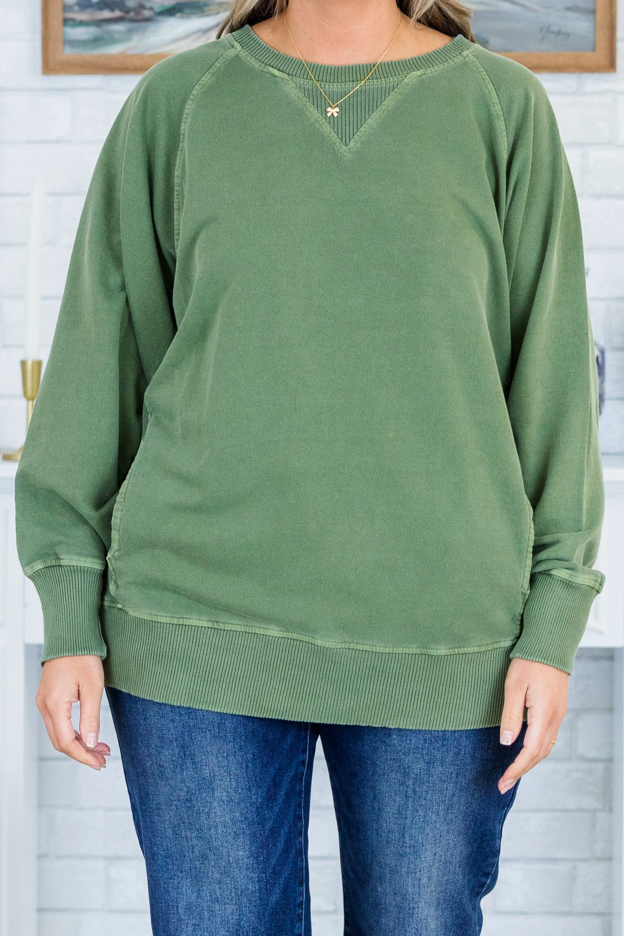 Soft Touch Pullover, Light Olive