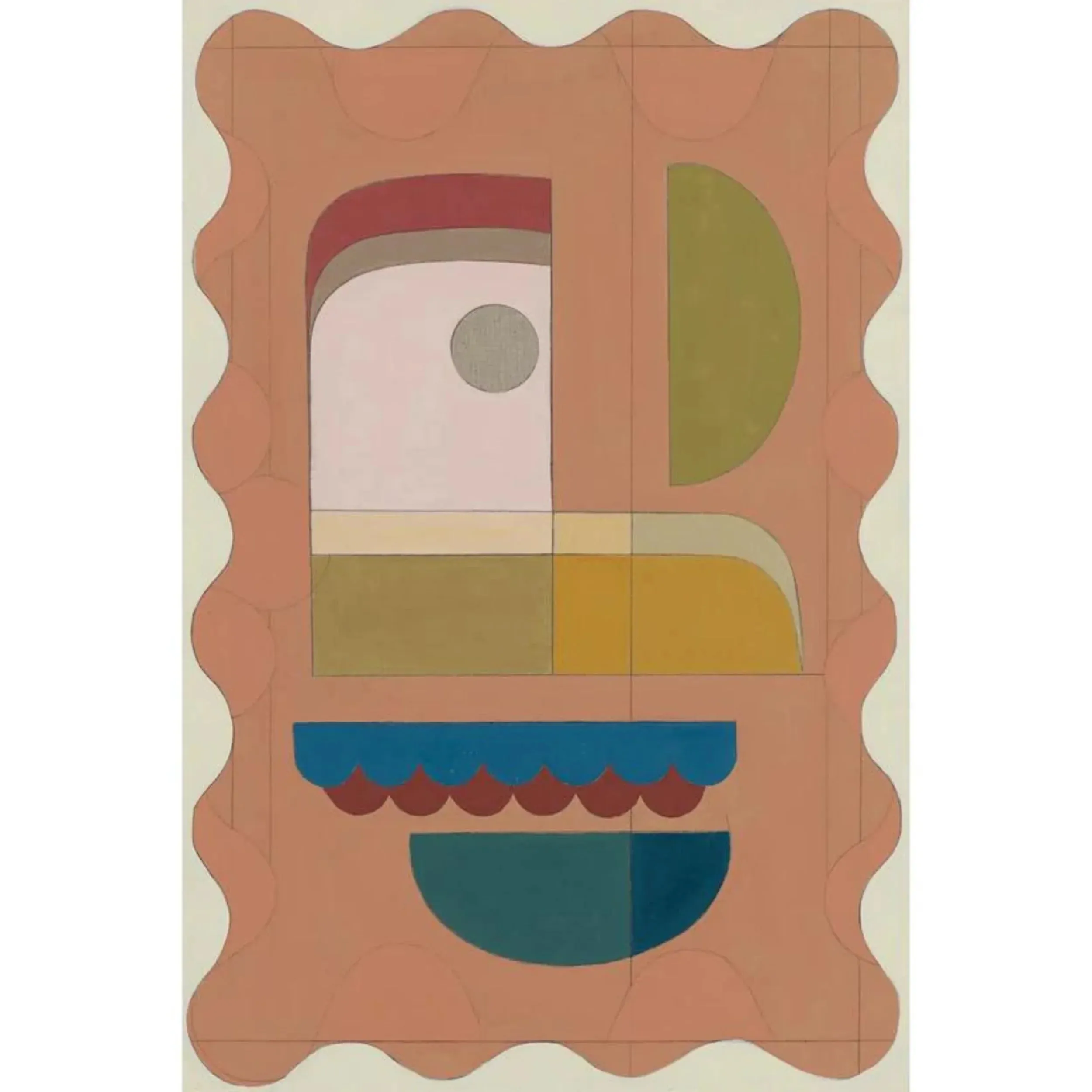 Terracotta Blush Two Canvas Print 45cm x 30cm Oak Frame
