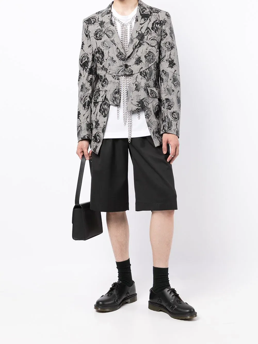 Wool Houndstooth X Skull Flora Jacket
