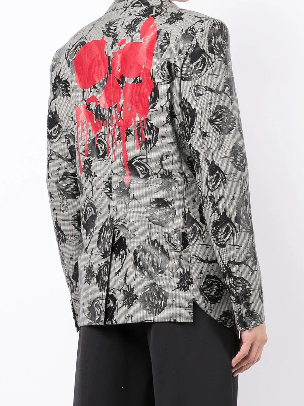 Wool Houndstooth X Skull Flora Jacket